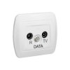 AKORD Gniazdo antenowe RTV-DATA białe częstotliwość dla wejścia 5-862 MHz AAD/11 KONTAKT SIMON