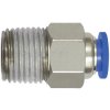 Push-in fitting, L 18.7 mm, 10 bar, plastic/brass, nickel-plated, for hose, 148793