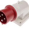 Złącze przemysłowe - zasilające 16A Wtyczka 415 V 3P + E Męski Scame Czerwony Montaż ścienny IP44