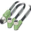 Kabel do czujników/elementów wykonawczych Phoenix Contact SAC-3P-M12Y/2X1,5-PUR/M 8FR 1671399, złącze męskie M12, proste