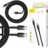 KABEL USB-C / USB-C Baseus Cafule CATKLF-GG1 100cm 60W 3A PD 2.0 QC 3.0 CZARNO-SZARY W OPLOCIE