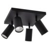 Lampa Sufitowa Listwa Plafon Naynkowy Regulowane Tuby Manam 4D Black 4Xgu10...