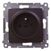 Simon 54 Gniazdo Pojedyncze Z/U 16A Ip20 Z Przesłoną Torów Brąz Mat Dgz1z.01/46