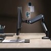 Uchwyt biurkowy do monitora uniwersalny Ergo Office, sprężyna gazowa 17-35 15kg, VESA 75x75 / 100x100, ER-445