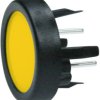 Short-stroke pushbutton, 1 Form A (N/O), 125 mA/48 VDC, unlit , actuator (yellow, L 4 mm), 3 N, solder connection, 1241.1104.709