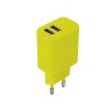 Ładowarka sieciowa 2xUSB 2,4A limonkowa CB-16914
