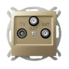 IMPRESJA Gniazdo RTV+SATx2 złoty/m Ospel