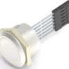 Vandal-proof pushbutton switch, 1 pole, silver, illuminated  (RGB), 1 A/24 VDC, mounting Ø 22.2 mm, IP68, 2342836-5