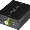 Audio adapter LogiLink LogiLink - Digital-Analog-Audiowandler CA0101, Toslink/optyczne, RCA/Cinch, Jack, 0 cm