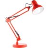 Lampka Biurkowa Kreślarska Stołowa E27 Tobi Czerwona Lumiled + Uchwyt Na Blat