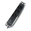 Listwa zasilająca do szaf serwerowych 10'' - 3 gniazda 16A - 2m - czarna - Lanberg PDU-03E-0200-BK