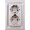 Gniazdo podwójne Asfora SCHUKO aluminium z ramką EPH9900161