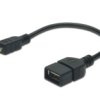 Kabel Połączeniowy Usb 2.0 Otg Typ Miniusb B(5Pinów)/Usb A, M/Ż Czarny 0,2M...