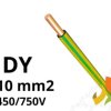 Przewód DY 10 mm2 żółto-zielony (450/750V) jednożyłowy drut H07V-U (krążki 100m) G-006327 TELEFONIKA