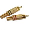 Wtyk RCA CHINCH -złoty komplet czarne czerwone (2szt)
