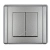 FLEXI Wyłącznik schodowy podwójny srebrny metalik 7FWP-33 KARLIK