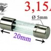 3,15A bezpiecznik szklany szybki 5x20mm
