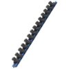 Sealey SR3814 Socket Retaining Rail with 14 Clips Aluminium 3/8"Sq Drive