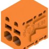 PCB terminal, 2 pole, pitch 5 mm, AWG 24-12, 20 A, spring-clamp connection, orange, 1331960000
