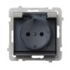 SONATA Gniazdo pojedyncze z uziemieniem schuko IP44 srebro mat GPH-1RS/m/38/d OSPEL