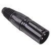 3 Pole Black Male XLR Plug Connector