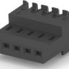 Socket header, 5 pole, pitch 2.54 mm, straight, black, 3-644497-5