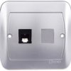 Simon Akord Gniazdo telefoniczne pojedyncze RJ11 aluminium metalizowane ATF1/26