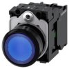3SU1102-0AB50-1BA0 Illuminated pushbutton, 22 mm, round, plastic, blue, pushbutton, flat, momentary contact type, with holder, 1