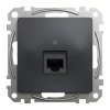 Gniazdo komputerowe RJ45 kat. 6 UTP, czarny antracyt, Sedna Design i Elements SDD114461