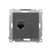 SIMON 55 Gniazdo komputerowe pojedyncze RJ45 kat. 6 z przesłoną grafitowy mat T61.01/116 KONTAKT SIMON