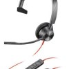 HP Poly Blackwire C3315-M Słuchawki nauszne przewód Mono czarny redukcja szumów mikrofonu, Wyciszanie hałasów zestaw słu