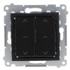 Simon 54 Łącznik roletowy podwójny (moduł) 10A 250V szybkozłącza. W komplecie z pierścieniem dekoracyjnym czarny mat DZW2.01/49