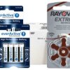120 x baterie do aparatów słuchowych Rayovac Extra Advanced 312 + 4xLR6 + 4xLR03 everActive Pro Alkaline