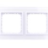 SONATA Ramka podwójna białe szkło / biała R-2RGC/31/00