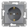 ASFORA Gniazdo pojedyncze z uziemieniem schuko stal EPH2900162 SCHNEIDER ELECTRIC