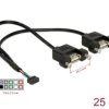 Kabel Delock USB 2.0 gniazdo pinowe 2,00 mm 10 pin - 2 x gniazdo USB 2.0 typu A do montażu 25 cm