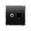 Simon Basic Gniazdo antenowe typu F + RJ45 kat.6 (moduł) czarny BMAFRJ45.01/49