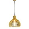 VT-4453 Lampa wisząca klosz drewno z chromowanymi dekoracjami średnica: 450 40551 V-TAC