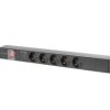 Listwa zasilająca rack pdu 19 lanberg 1u 16a 5x schuko 2m czarna c14 PDU-05F-0200-IEC-BK