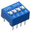 DIP4 Mikroprzełącznik typu DIP długość A=11.62mm - do druku (THT)