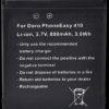 800 mAh, Li-Ion for DORO PhoneEasy 409