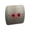 Simon Akord Gniazdo komputerowe podwójne RJ45 kat. 5e satyna metalizowana AF52/29