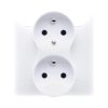 Simon 54 Gniazdo podwójne z/u z funkcją niezmienności faz 16A 250V biały DGZ2T/11