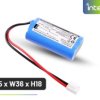 Pakiet akumulatorów LiFePO4 6,4V 1800mAh do oprawy Starlet Round 250 3H / 350 2H - L65 x W36 x H18 / 96060