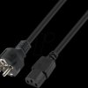 7102-0,5M-GERADE-UF Mains cable, UltraFlex, earthed plug, C13, 0.5 m, black