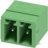 Pin header, 2 pole, pitch 3.81 mm, angled, green, 1803277