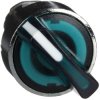 Toggle switch, illuminable, latching, waistband round, green, front ring silver, 2 x 90°, mounting Ø 22 mm, ZB4BK1233
