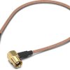 Coaxial cable, SMB plug (angled) to SMB plug (angled), 50 Ω, RG-178/U, grommet black, 152.4 mm, 65502910415301