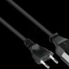 P0300-S010 Euro cord extension Typ C to Euro-socket, black, 0,75 mm², 1 m