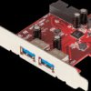 PEXUSB3S2EI PCIe card, 2 intern. 2 extern. port USB 3.0, optional low profil